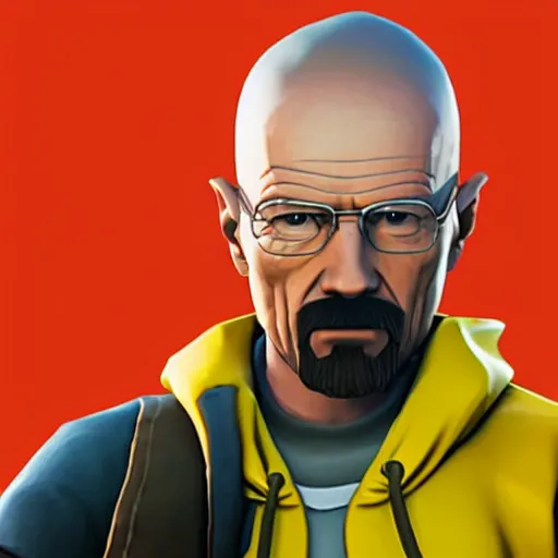 Prompt: walter white as a fortnite character, gameplay screenshot