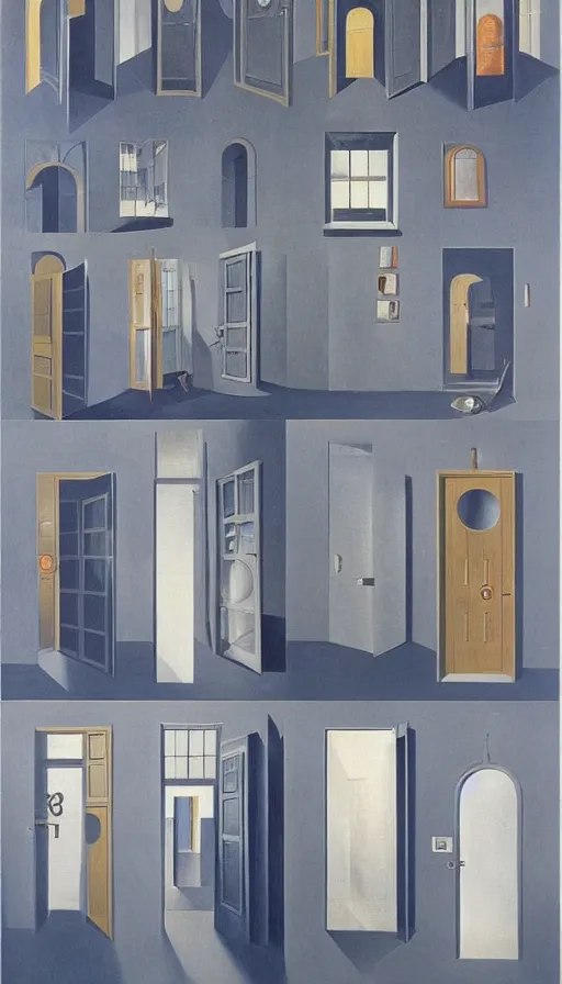 Image similar to doors of phase transitions by carrington, bosch, dali, barlowe, magritte