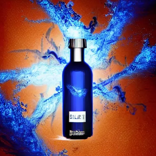 Image similar to blue fire in a bottle