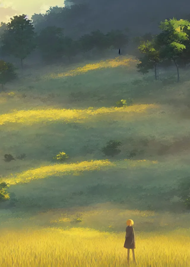 Prompt: golden farmland, makoto shinkai