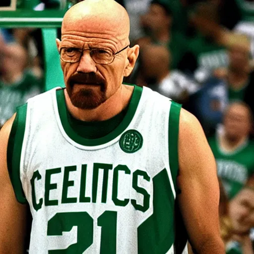 Prompt: walter white playing for the boston celtics