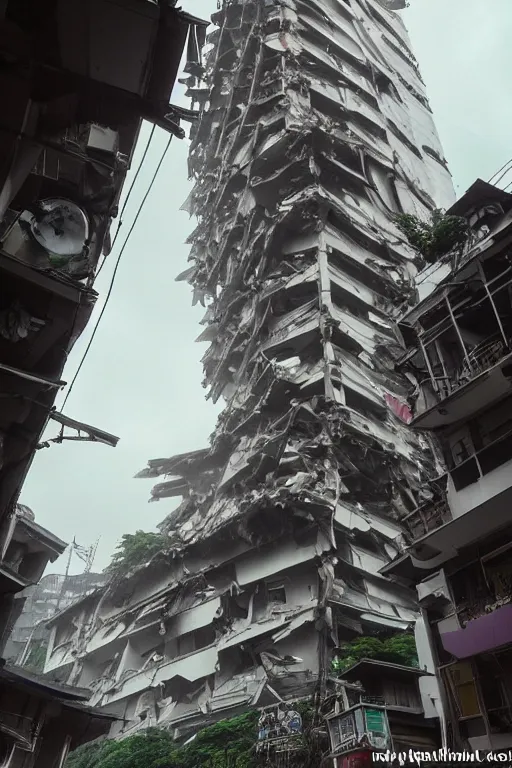 Prompt: tsunami in taipei. buildings collapsing. highly detailed architecture, atmosphere, dramatic light, epic composition, wide angle, by miyazaki, nausicaa ghibli