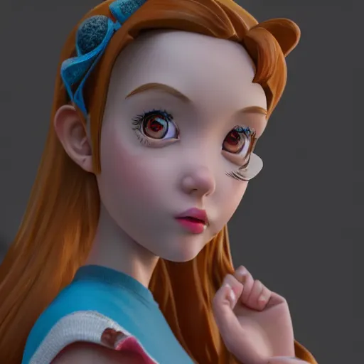 Image similar to disney inspired female figurines, teenagers, full body, realistic portrait, anime style, octane render 8 k, unreal engine, hd