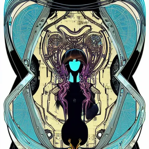 Image similar to cyberpunk art nouveau