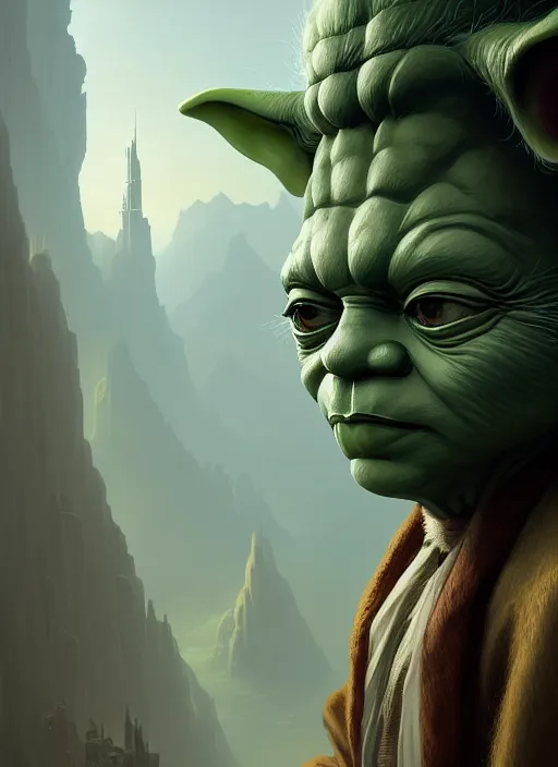 Image similar to highly detailed portrait yoda in gta v stephen bliss unreal engine fantasy art by greg rutkowski loish rhads ferdinand knab makoto shinkai lois van baarle ilya kuvshinov rossdraws tom bagshaw global illumination radiant light detailed intricate environment