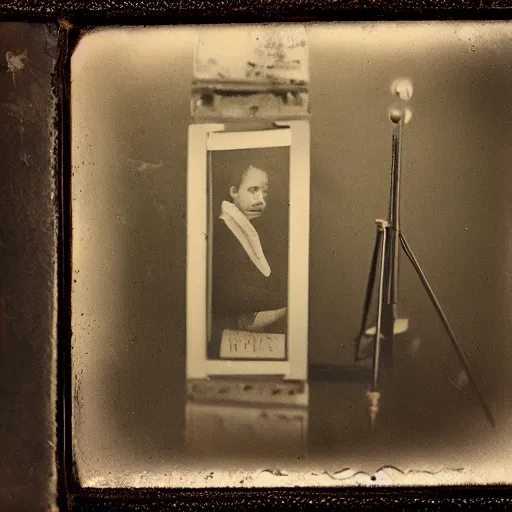 Prompt: wet collodion process, tintype, texure, no image