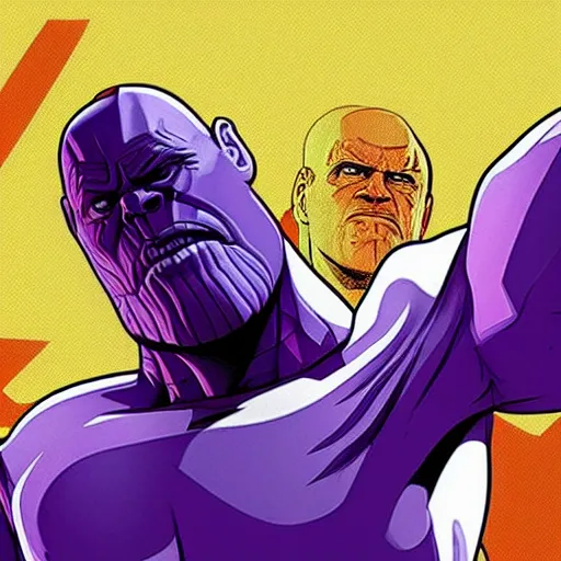 Prompt: Thanos in GTA V Art