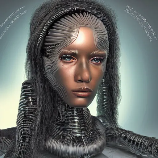 Prompt: a stunning digital portrait of a super intelligent AI from the year 2078