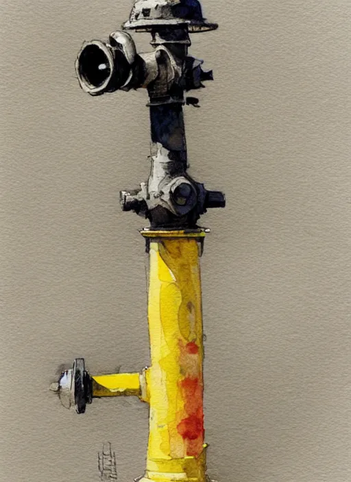 Image similar to concept art of a hydrant, pinterest, artstation trending, behance, watercolor, by coby whitmore, silver, laser light,