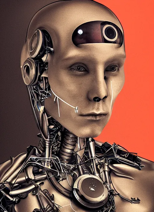 Image similar to a portrait of a cyborg by bagge peter