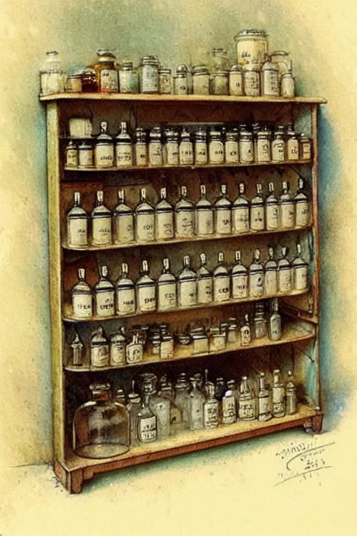 Image similar to ( ( ( ( ( 1 9 5 0 s apothecary shop. muted colors. ) ) ) ) ) by jean - baptiste monge!!!!!!!!!!!!!!!!!!!!!!!!!!!