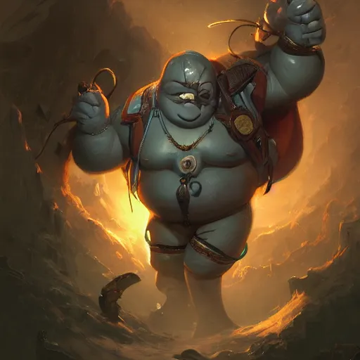 Image similar to a insanely detailed painting of a chubby unkempt masked superhero wearing a costume staring at the computer nervously and clicking on the mouse in the style of peter mohrbacher, dramatic lighting and composition, trending on artstation, concept art, comic book