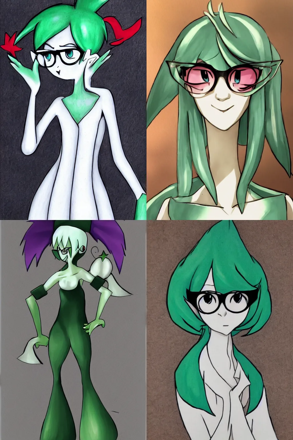Prompt: Gardevoir with glasses