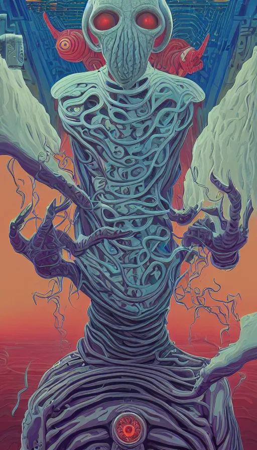 Image similar to The mindflayer, italian futurism, Dan Mumford, Josan Gonzalez