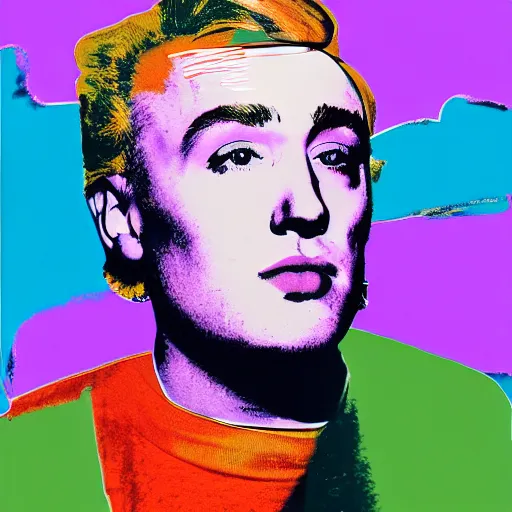 Image similar to warhol. ss and mac miller, art by craig wiley, kehinde wiley, smooth, clear face, sharp focus, 8 k, hd