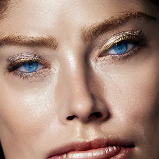 Prompt: a close - up portrait photo of doutzen kroes by erwin olaf, make - up by takahashi murakami