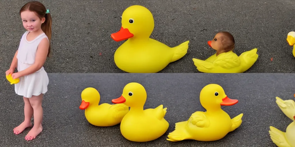 Image similar to evolution of a duck to a rubber duck