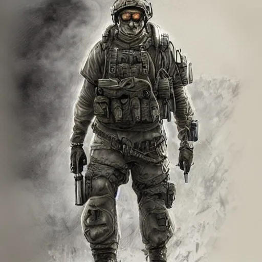 Image similar to Steve Carell as a navy SEAL, high resolution fantasy concept art, intricate details, soft lighting