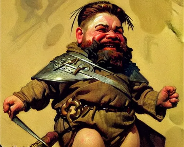 Prompt: portrait of a dwarf warrior, painting by j. c. leyendecker