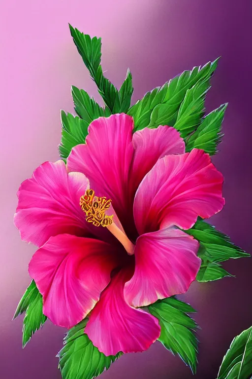 Prompt: beautiful digital matter cinematic painting of whimsical botanical illustration of hibiscus whimsical by greg rutkowki artstation