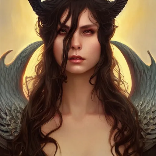 a great lucifer, great wings, demon horn, fire on | Stable Diffusion