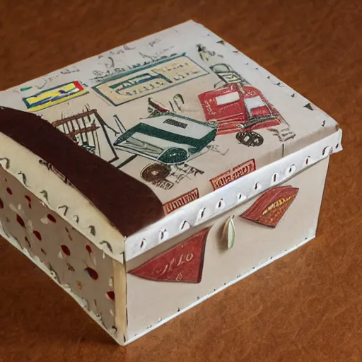 Image similar to vintage craft paper gift box for men, old school