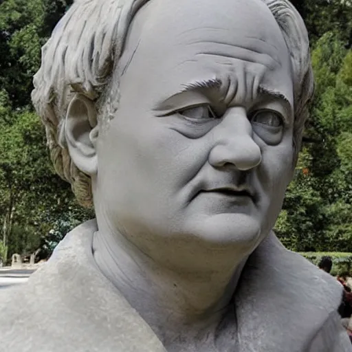 Image similar to bill murray as a marmor statue by michelangelo