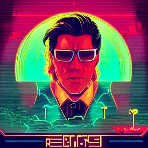 Image similar to ♈, epic retrowave art, trending on art station