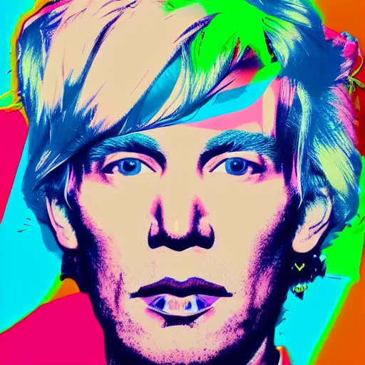 Image similar to An extremely psychedelic portrait of Andy Warhol, surreal, LSD, face, detailed, intricate, elegant, lithe, highly detailed, digital painting, artstation, concept art, smooth, sharp focus, illustration