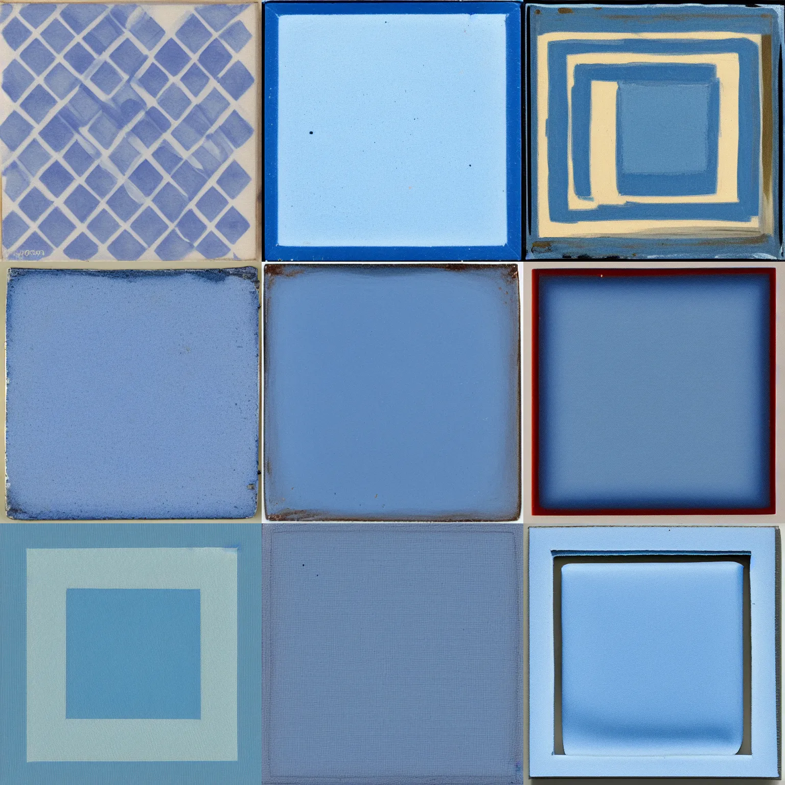 Prompt: a flat blue square, entirely blue, no variation