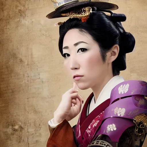 Image similar to hi resolution geisha portrait yasutomo oka steampunk 8 k ultrarealistic