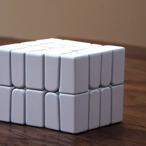 Image similar to rubics cube on white table