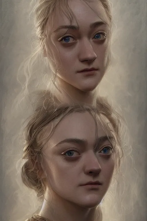 Image similar to Dakota Fanning as a ruggedly handsome hero, intricate, elegant, highly detailed, centered, digital painting, artstation, concept art, smooth, sharp focus, illustration, art by artgerm and donato giancola and Joseph Christian Leyendecker, WLOP