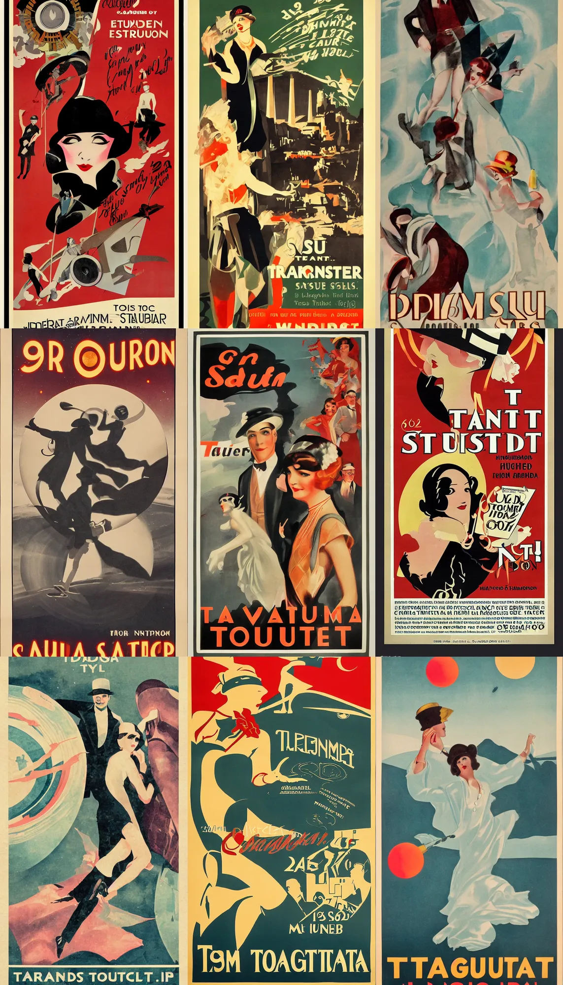 Prompt: 1 9 2 0 s style poster for tourism on saturn