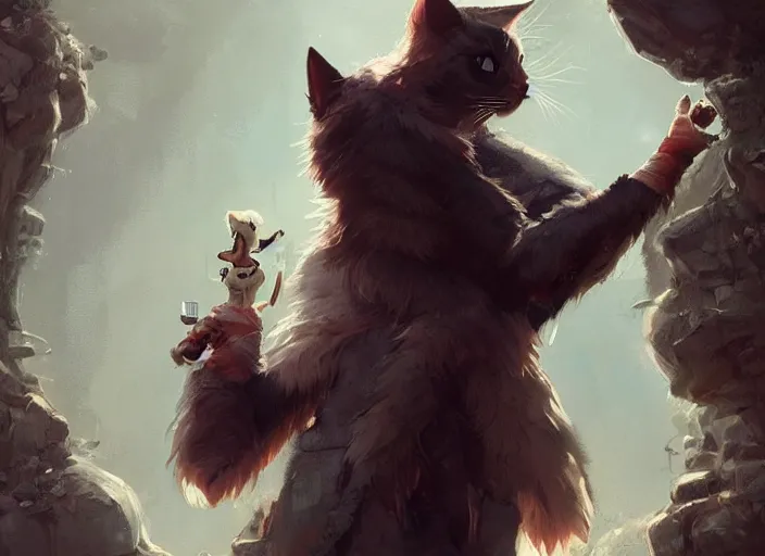 Image similar to stunningly beautiful female anthropomorphic cat character in a rock outfit Renowned character illustration by greg rutkowski trending on ArtStation, deviantart. H 704