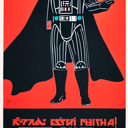 Prompt: darth vader, soviet propaganda poster