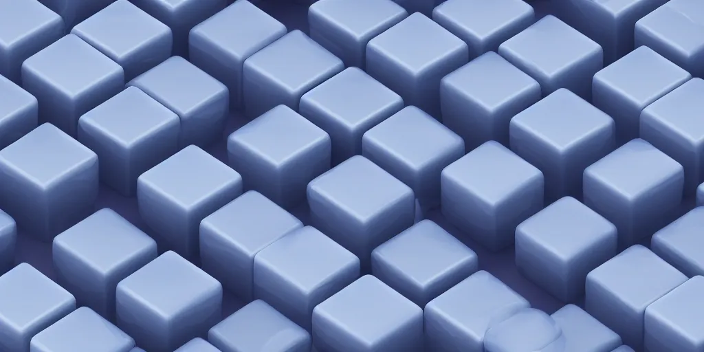 Prompt: floating blue and white plastic cubes against a grey background, octane render, beautiful, 4 k, hdr lighting, glossy, depth of field, ultrawide