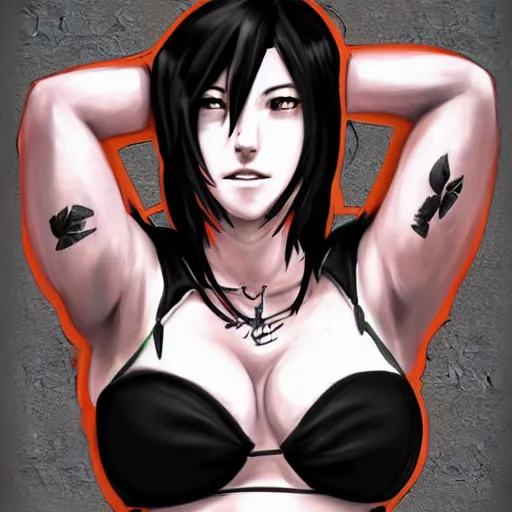 Image similar to high quality art of tifa lockhart with tattoos, trending on artstation