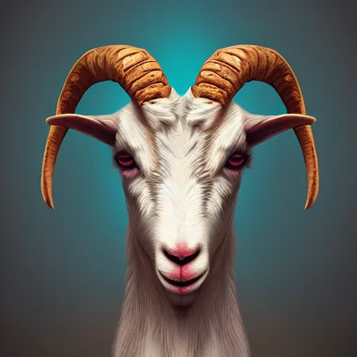 Prompt: Goat made of puffs of smoke, hazy, atmospheric, inspiring, digital art, award winning, artstation,