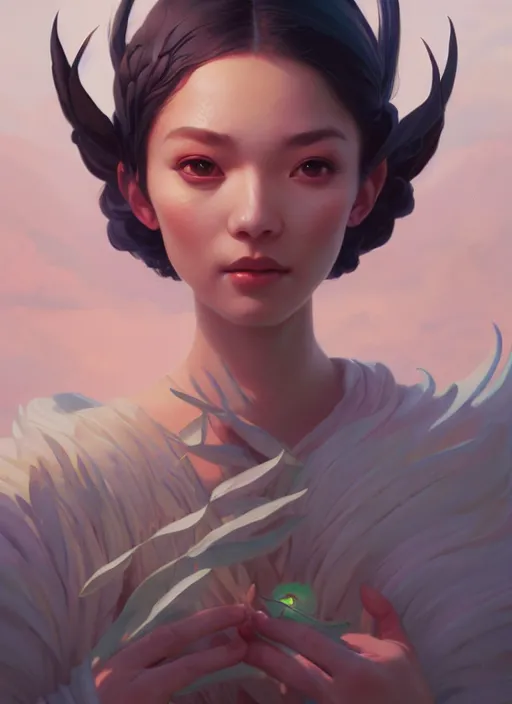 Image similar to highly detailed flat goddess, tooth wu, unreal engine, fantasy art by greg rutkowski, loish, rhads and lois van baarle, ilya kuvshinov, rossdraws, tom bagshaw, alphonse mucha, global illumination, detailed and intricate environment