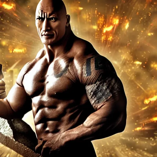 Prompt: anime villain as a real guy named dwayne the rock johnson