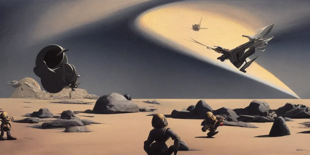 Image similar to a concept painting by Ralph McQuarrie,