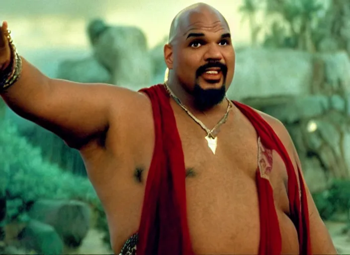 Image similar to film still of sinbad as kazaam in the movie kazaam 1 9 9 6