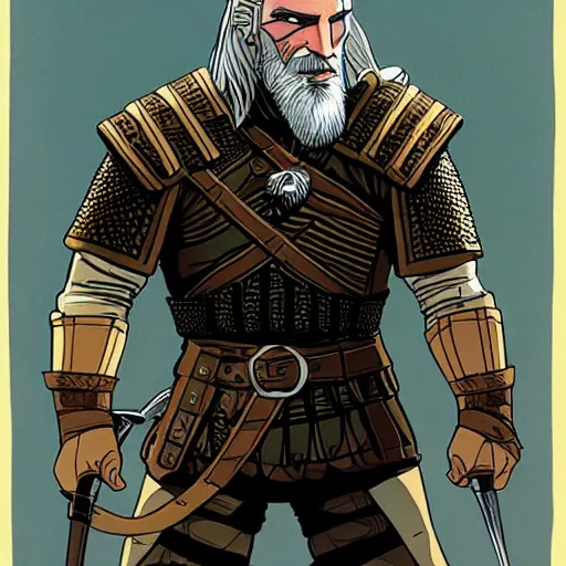 Image similar to geralt of rivia by glen keane