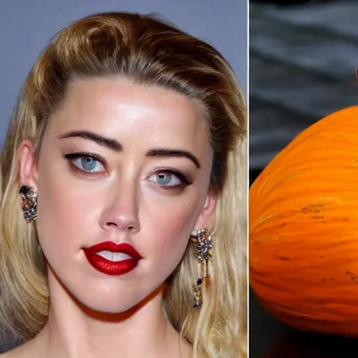 Image similar to a gourd mixed with amber heard hybrid intercross