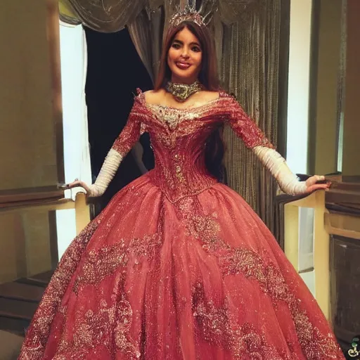 Image similar to Mutahar Anas dress as a fancy princess