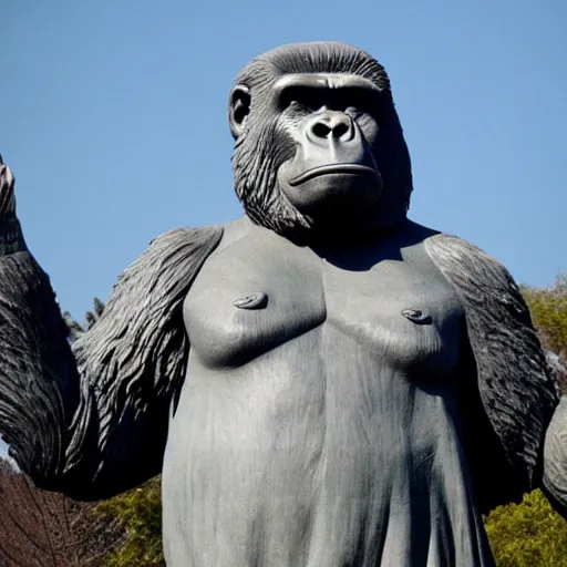 Prompt: Statue of Liberty except it is a Gorilla.