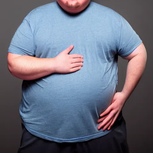 Image similar to obese young man with a t-shirt and cap with the letter P