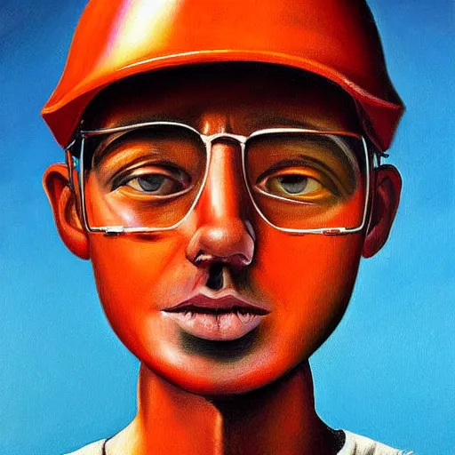 Prompt: worker face, hyperrealistic painting, figurative art, pop surrealism, poster art