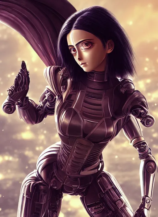 Image similar to aesthetic digital illustration of alita battle angel by julia razumova